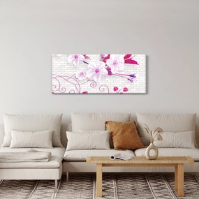 Tablou cu creangă înflorită (120x50 cm)