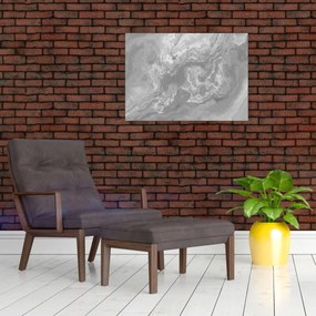 Tablou pe sticlă - Marmură în alb-negru (70x50 cm)