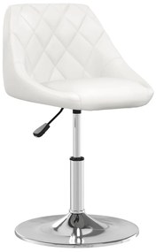 vidaXL Scaun de bar, alb, piele ecologică