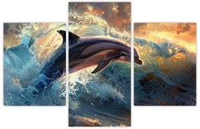 Tablou - Delfin, ilustrații (90x60 cm)