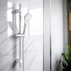 Set de duș argintiu din oțel inoxidabil 70 cm cu duș de mână, cu suport glisant Uno – Allstar