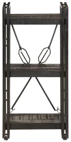 320625 vidaXL Bibliotecă cu 3 rafturi, negru, 40x30x80 cm, lemn masiv mango