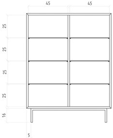 Vitrină din lemn de stejar 97x125 cm Abies – The Beds