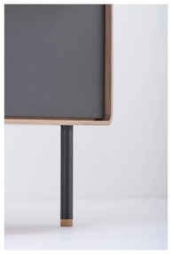 Comodă neagră/în culoare naturală înaltă din lemn de stejar 60x100 cm Fina – Gazzda