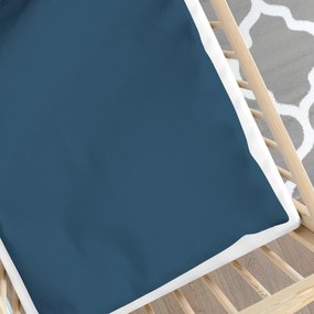 Goldea lenjerie pătuț din 100% bumbac - albastru marin 110 x 125 și 35 x 55 cm