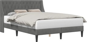 vidaXL Cadru de pat cu headboard Gri închis 140 x 200 cm Catifea