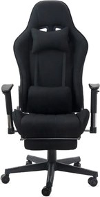 Scaun gaming negru din stofa, reglabil si modern OFF 296