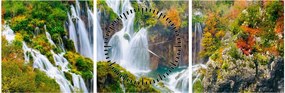 Tablou - Parcul Național Lacurile Plitvice (cu ceas) (90x30 cm)