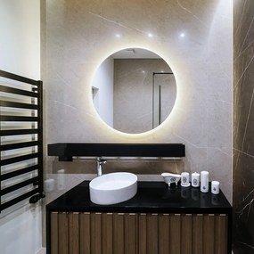 Oglinda pentru baie rotunda iluminare led fi 60 cm Alb cald (3000K)