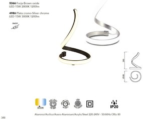 Veioza LED design modern minimalist NUR argintie crom