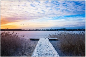 Tablou - Lac înghețat, Ełk, Mazury, Polonia (90x60 cm)