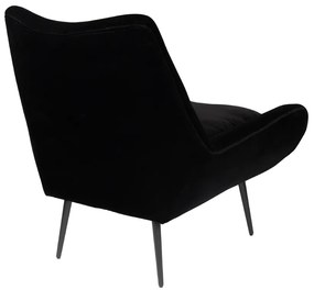 Fotoliu catifea neagra Lounge Chair Glodis Nero