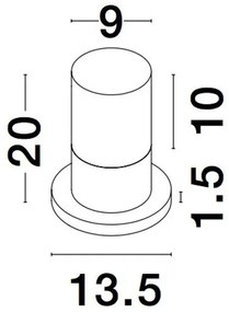 Stalp LED pentru iluminat exterior IP65 NOTEN H-20cm NVL-9905023