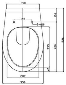 Toaletă Roya montată pe perete cu scaun