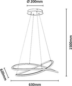 Rabalux 72341 - Lustră LED dimabilă suspendată pe cablu MALIRA 75W/230V 3000-6500K + telecomandă