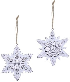 Set 2 decorațiuni pentru bradul de Crăciun Ego Dekor Snowflakes