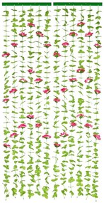 Draperie roșie-verde 90x190 cm cu prindere la ușă Roses – Maximex