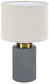 Lampa de masa ceramica gri abajur alb Glovy