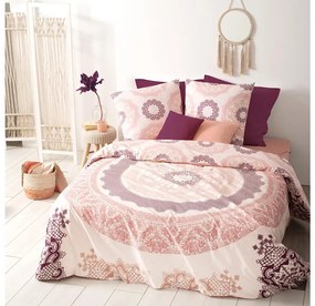 Lenjerie de pat, bumbac, set 2 persoane, Atmosphera, Mandala Pink