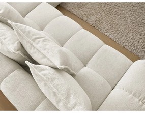 Colțar alb extensibil/cu spațiu de depozitare cu tapițerie din chenille (cu colț pe partea dreaptă/în formă de ”L”) Everest – Bobochic Paris