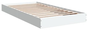 842056 vidaXL Cadru de pat, alb, 100x200 cm, lemn prelucrat