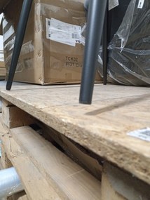 Oferta Scaun de catifea gri LAVA cu picioare negre II. calitate