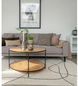 Măsuță de cafea în culoare naturală rotundă cu blat cu aspect de lemn de stejar ø 80 cm Vita – House Nordic