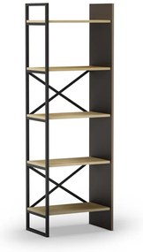 Bibliotecă în culoare naturală cu aspect de lemn de stejar 58x175 cm Ara – Marckeric