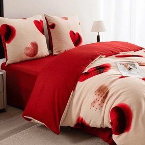 Lenjerie de pat cocolino DUO SENSE HEARTELLE crem microplus/flanel Dimensiune lenjerie de pat: 70 x 90 cm | 140 x 200 cm