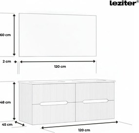 Trent Mobilier de baie 120 cm lavoar ceramic cu oglindă 60x120 cm gri antracit-verde fistic