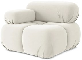 Modul pentru canapea modulară alb cu tapițerie din catifea (cu colț pe partea stângă) Lokua – Makamii