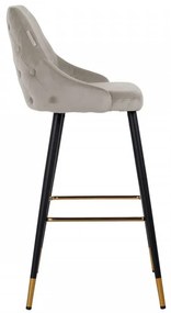 Scaun de bar tapitat Imani gri deschis
