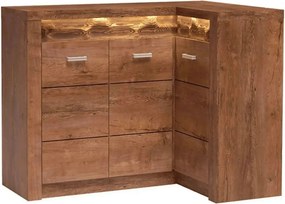 Comoda de colt INFINITY I-15, frasin deschis, PAL melaminat, 131/90x42