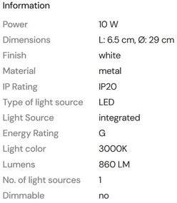 Plafoniera LED design slim circular Tornado 29cm