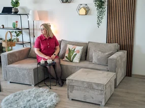 Taburet SMART COSARO lila cu spatiu de depozitare 65x65 cm