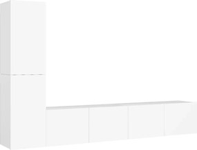 vidaXL Set dulapuri TV, 4 piese, alb, lemn prelucrat