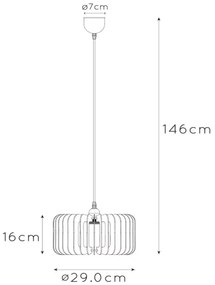 Lustră pe cablu ETTA 1xE27/40W/230V d. 29 cm lemn Lucide 46406/29/76