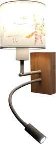 Brilagi - Lampă LED Flex. BOBO WOOD 1xE27/25W/230V + LED/3W stejar/alb/cu motive animale