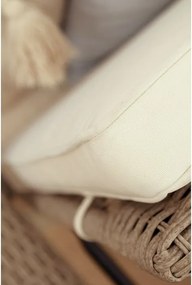 Șezlong de exterior reglabil cu roți și pernă din rattan sintetic pentru grădină și terasă, stil boho chic, „Riviera”