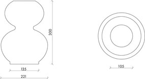 Vază albastru-închis din ceramică (înălțime 36 cm) Tuga – noo.ma