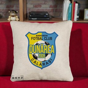 Perna Personalizata AFC Dunarea Calarasi 2005 Fotbal, 40x40 cm, Bej Canapea, Husa Detasabila, Perna Inclusa, BEKZ®