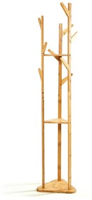 Cuier cu ramuri, triunghiular, 3 rafturi, 32,5 × 166 cm (Ø × l), 100% bambus
