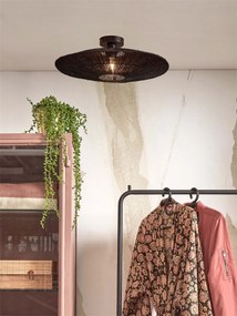 Plafoniera eco din iuta Iguazu L disc 55cm, negru
