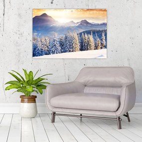 Tablou - Peisaj montan în timpul iernii (90x60 cm)