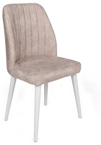 Set 2 scaune haaus Alfa, Crem/Alb, textil, picioare metalice