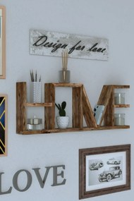 Raft de perete din lemn  Homs Home, 75 x 8 x 27 cm, maro