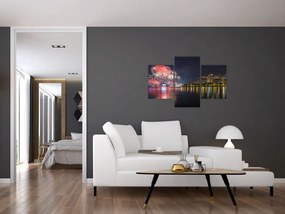 Tablou cu artificii in Singapur (90x60 cm)
