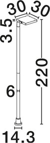 Stalp exterior solar IP65 KLAMP H-220cm