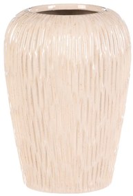 Vază ceramică rotunjită, alb-bej, 17 x 17 x 25 cm, 25 cm