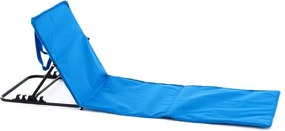 Saltea de plajă reglabilă cu spătar, albastră, 2 bucăți